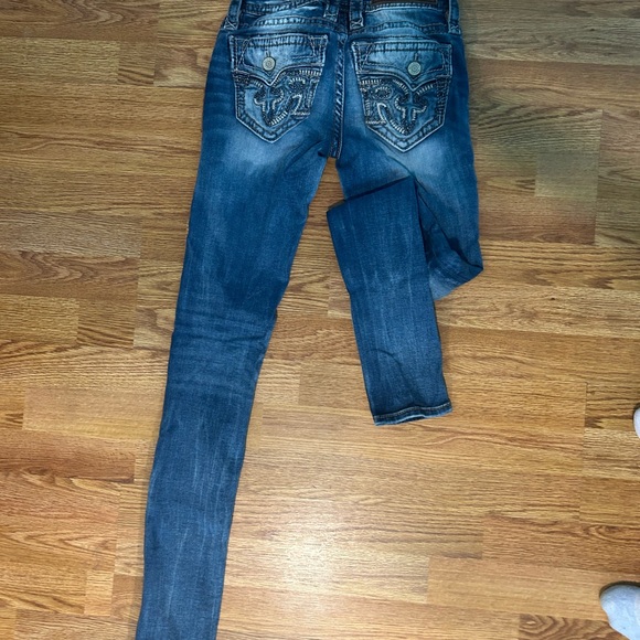 Rock Revival Distressed Blue Jeans - Picture 6 of 8